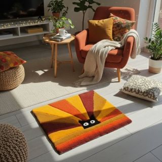 @pod_craft_tr brings sunshine and a little surprise to the floor — this cozy tufted rug lights up the room with warm tones...