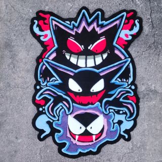 @yonkarugs brings ghost-type legends to life with this electrifying trio — Gastly, Haunter, and Gengar stacked in one...