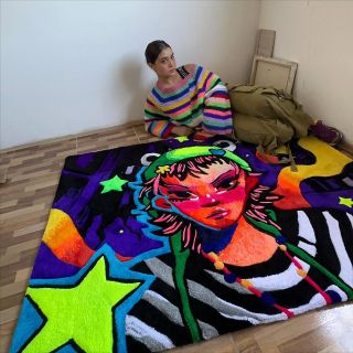 @1ntenzzze brings bold attitude and neon energy with this powerful tufted portrait — a floor piece that’s as fierce and...