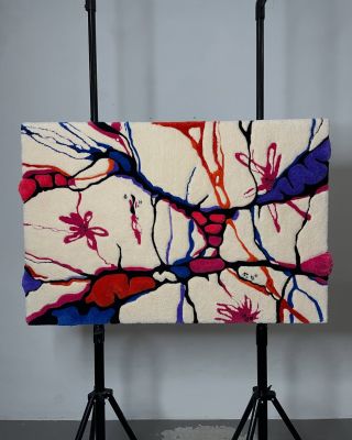 @arrirris redefines fiber with this organic abstraction — like veins and branches captured mid-pulse in bold, tactile...