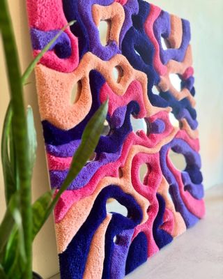 @pey_pey_rugs plays with depth, light, and color in this mirror piece that warps reflection into sculptural texture — both...