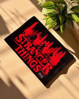 @tuftplace.in bringing the Upside Down to your floors with this killer Stranger Things rug — clean edges, sharp contrast,...